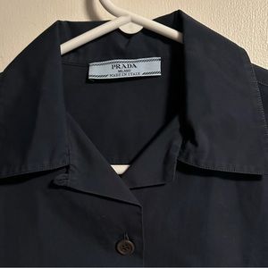 Prada button up blouse Navy blue - Authentic